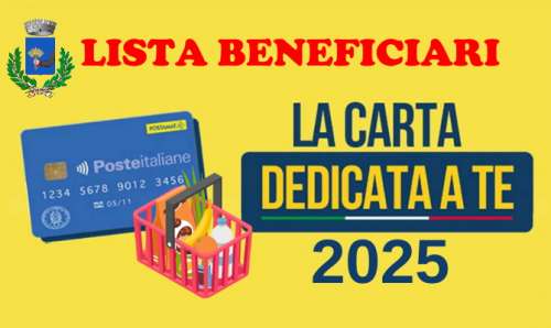 Avviso  Lista Beneficiari Carta dedicata a te