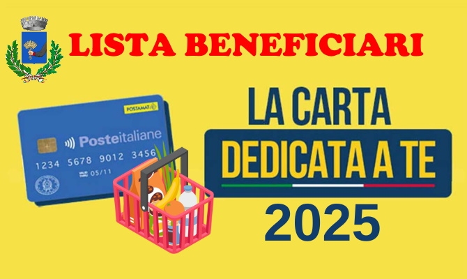 Avviso  Lista Beneficiari Carta dedicata a te